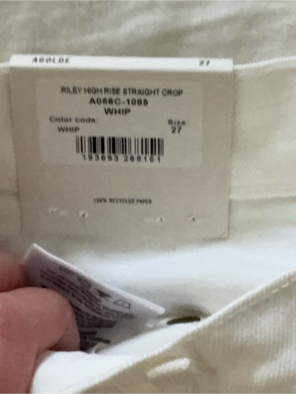 NWT Agolde Riley High Rise Straight Crop in WHIP - Picture 6 of 8